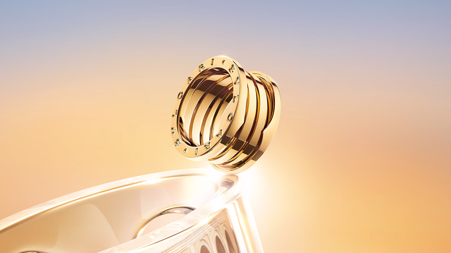 Bzero1 yellow gold ring, creative shot Magnificent Icon campaign