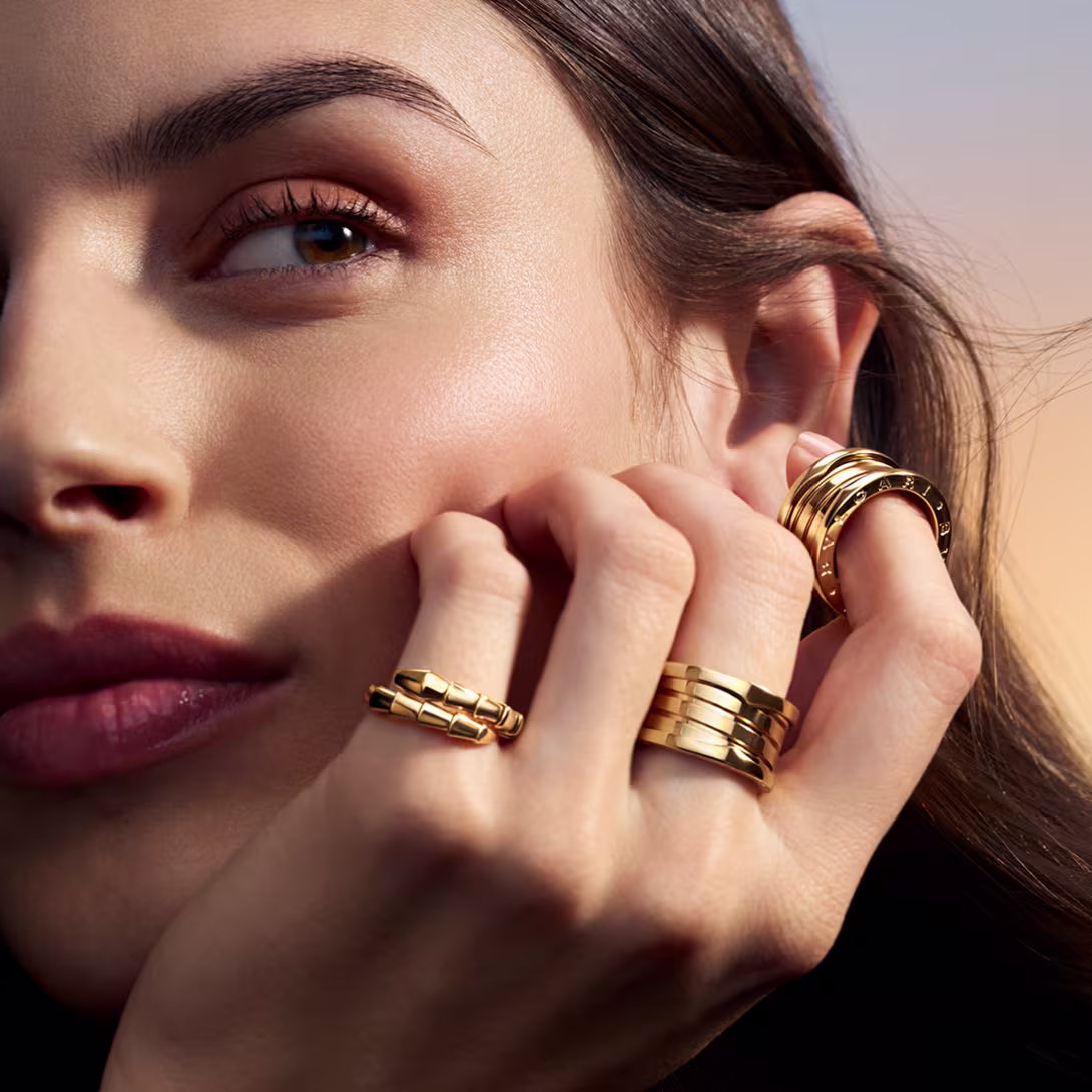 Bzero1 yellow gold ring, creative shot Magnificent Icon campaign